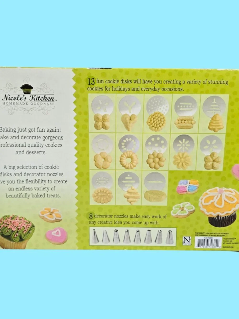 NEW Sealed! Nicole's Kitchen Cookie Press & Dessert Decorator Set w Storage Case